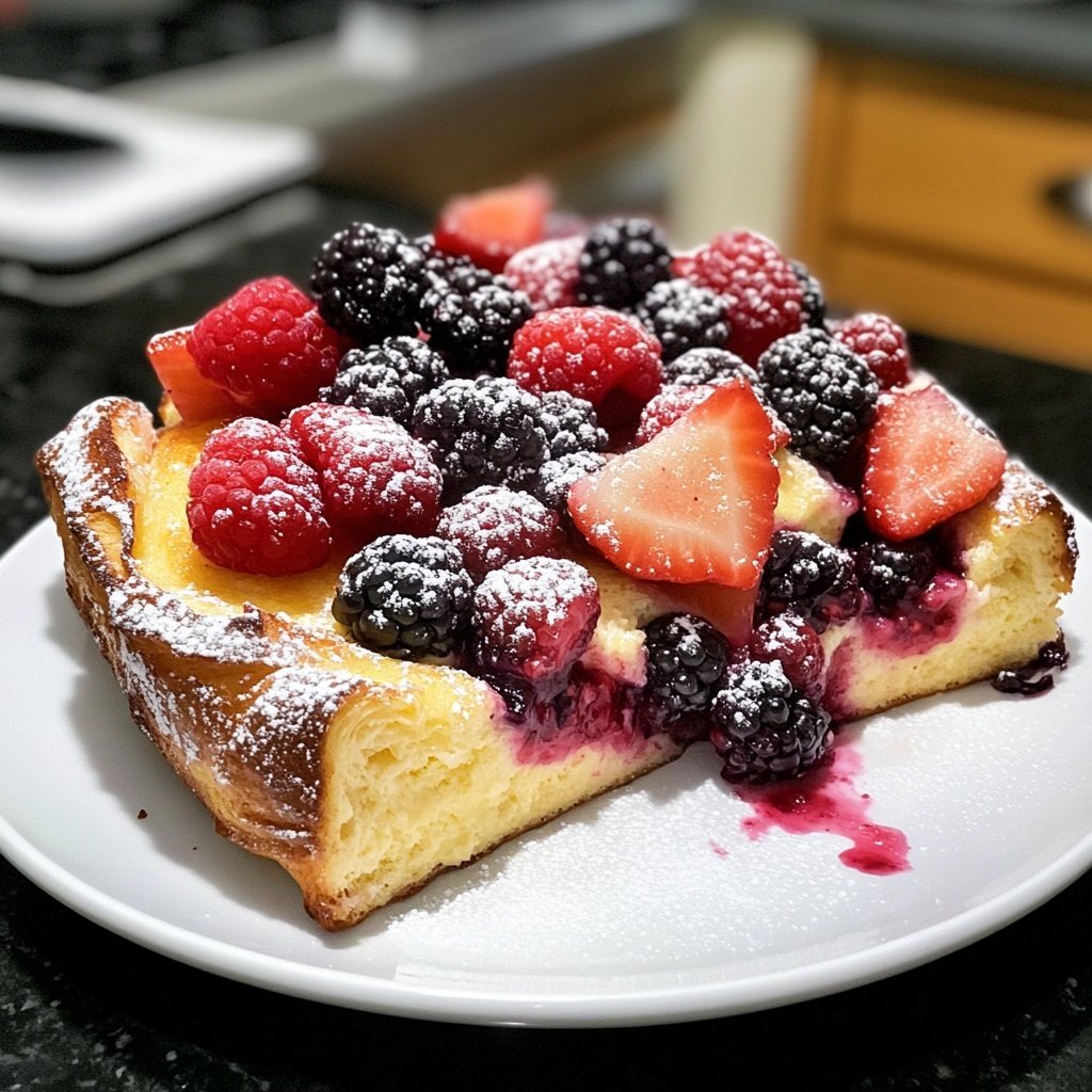 Festive Berry Croissant French Toast Bake​