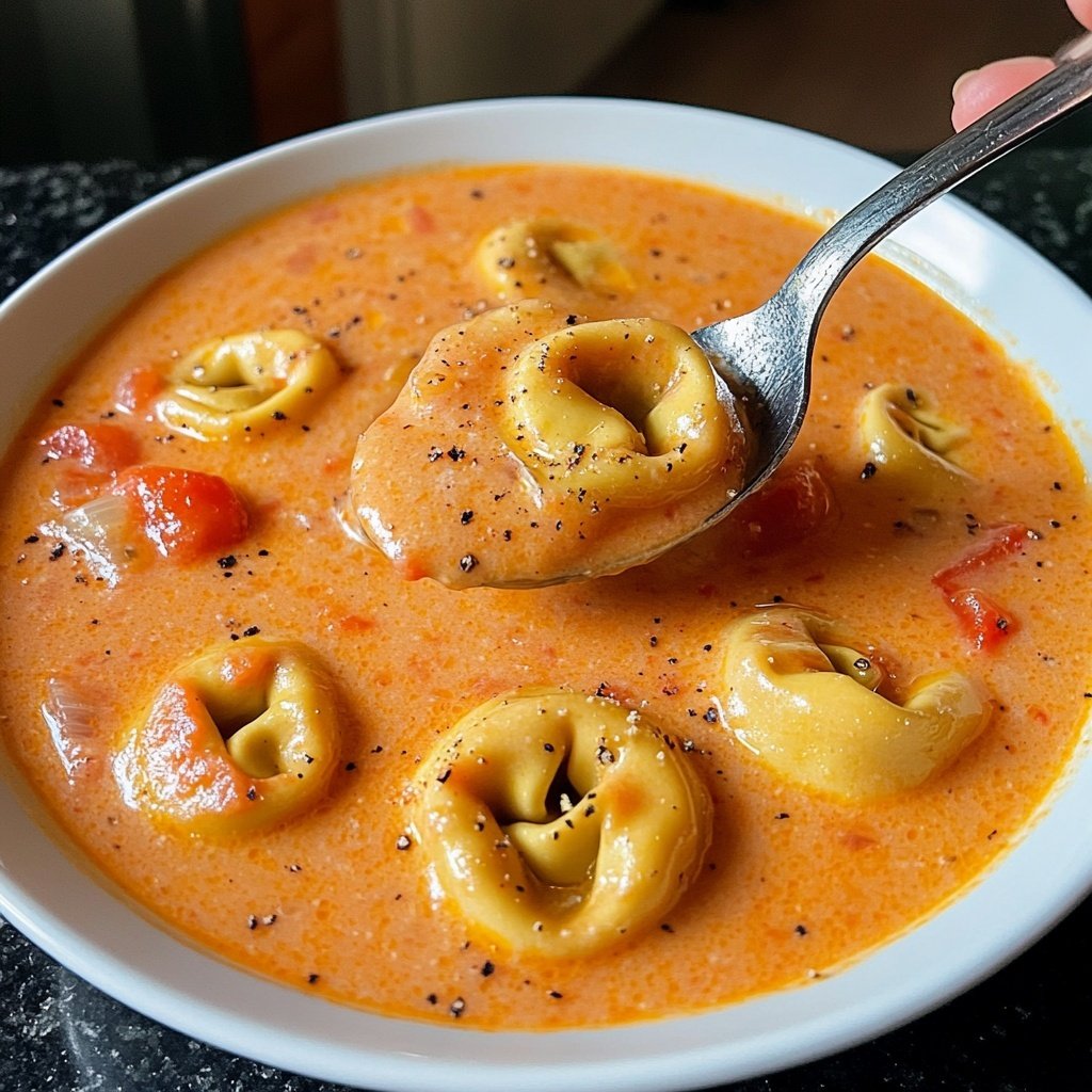 Parmesan Creamy Tomato Tortellini Soup