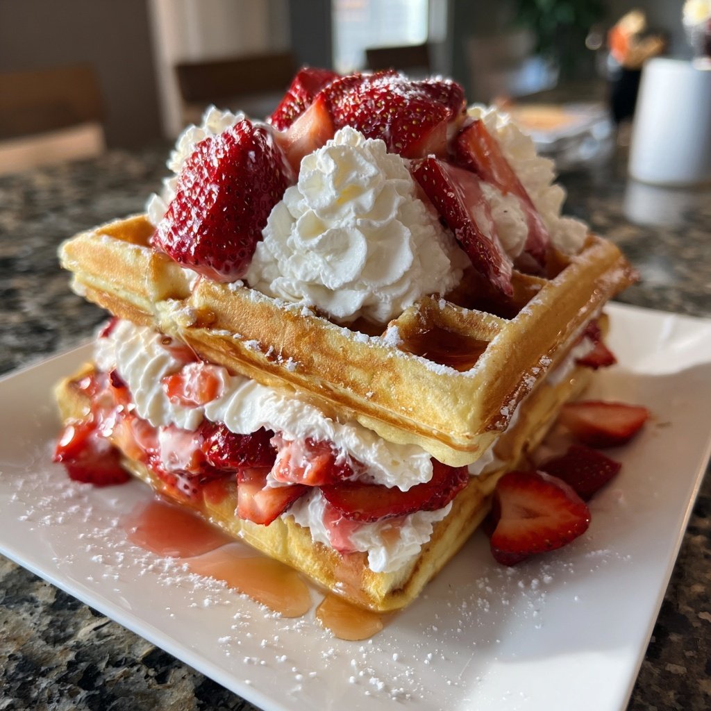 Strawberry Shortcake Waffles
