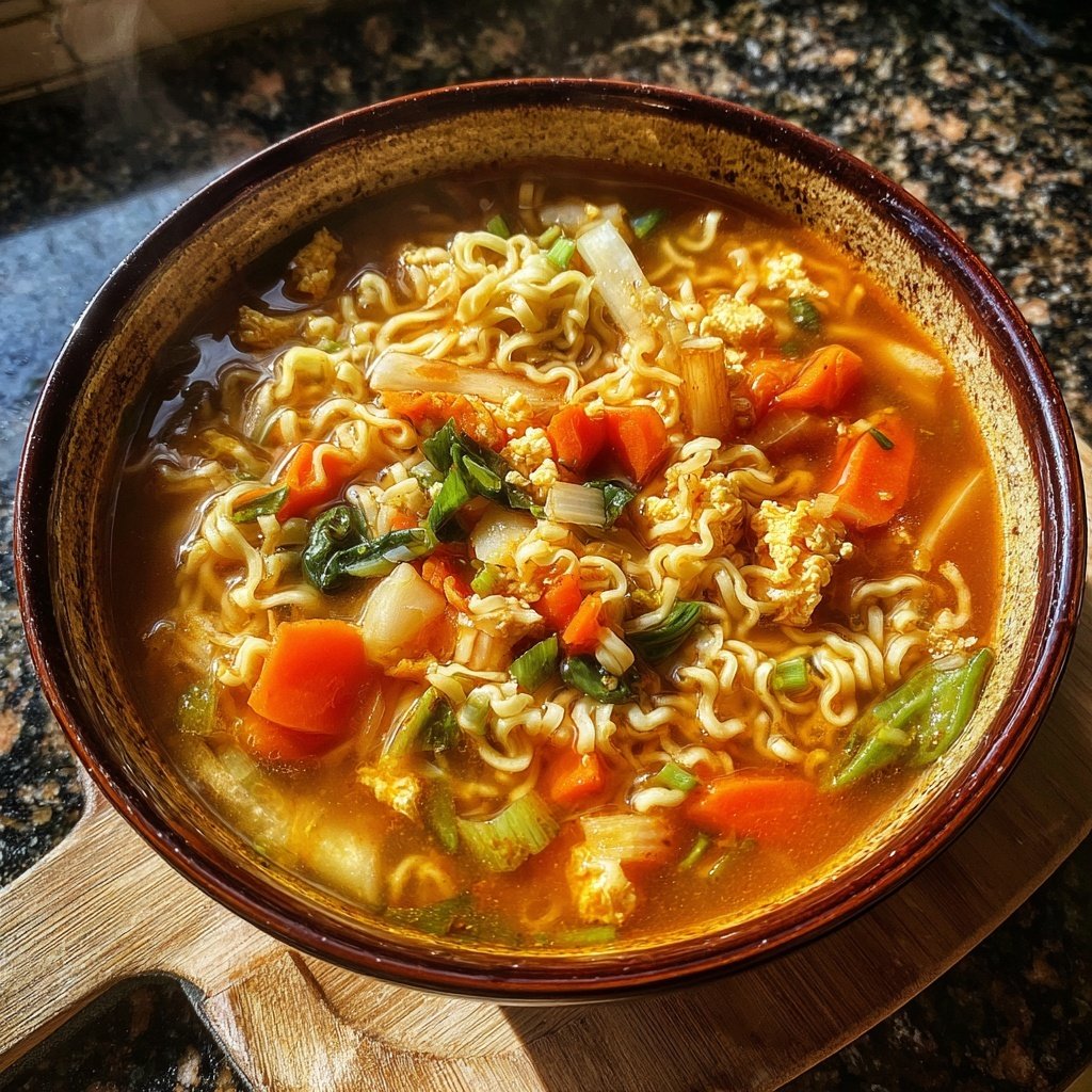 Fast Vegetarian Ramen with Fresh Ginger