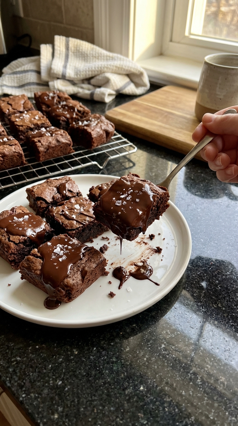 Chocolate-Dipped Sourdough Brownies