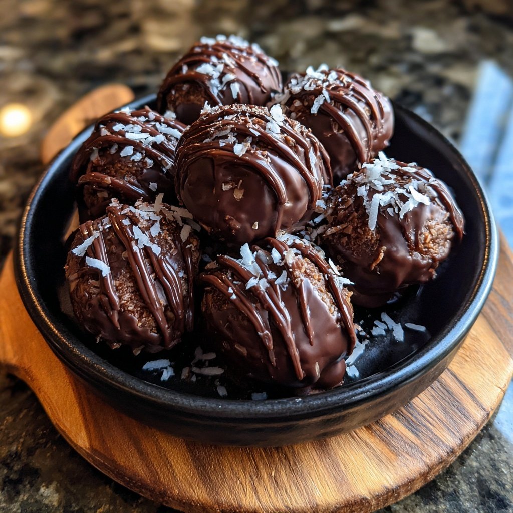 Dark Chocolate-Covered Coconut Bites