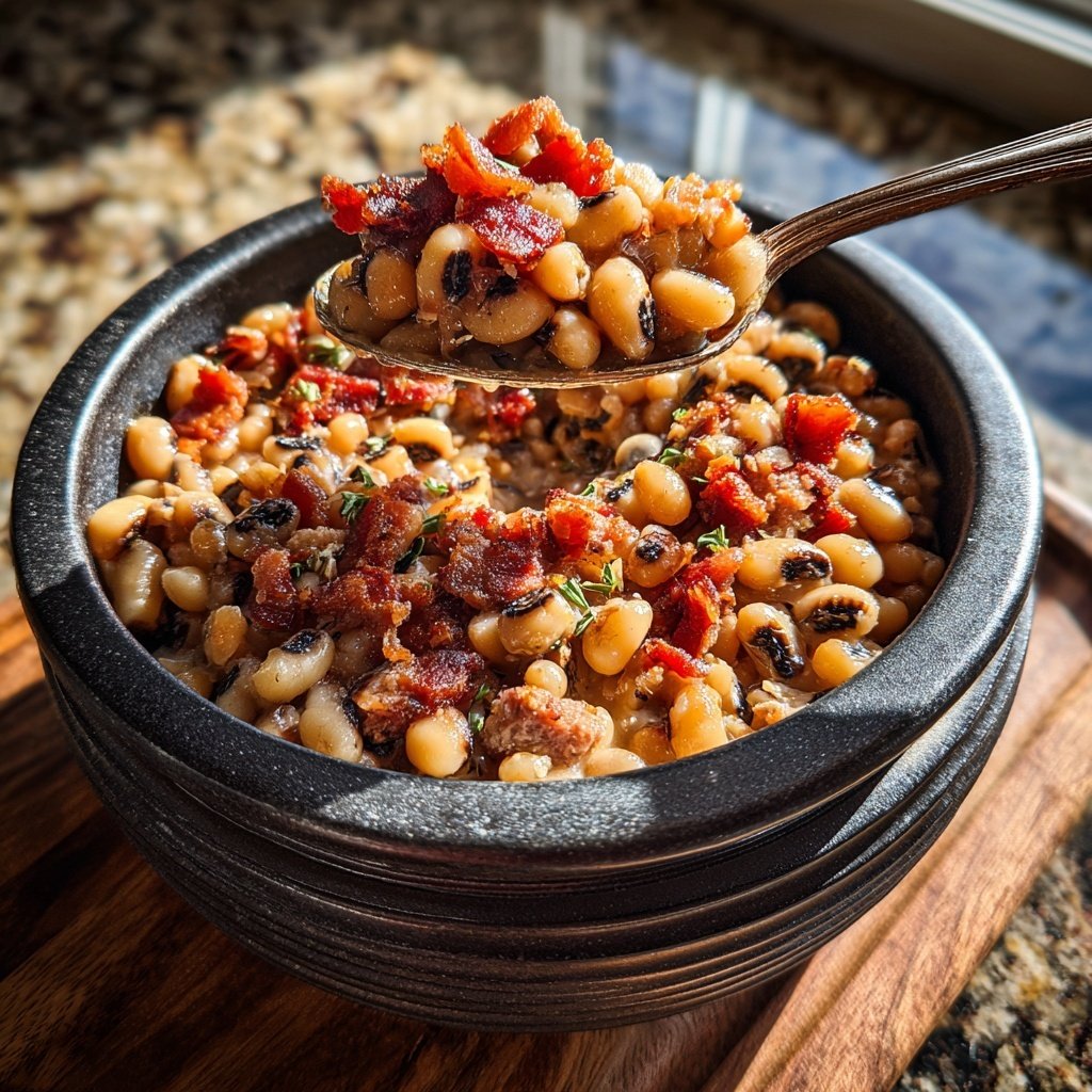 Black-Eyed Peas with Bacon Sausage