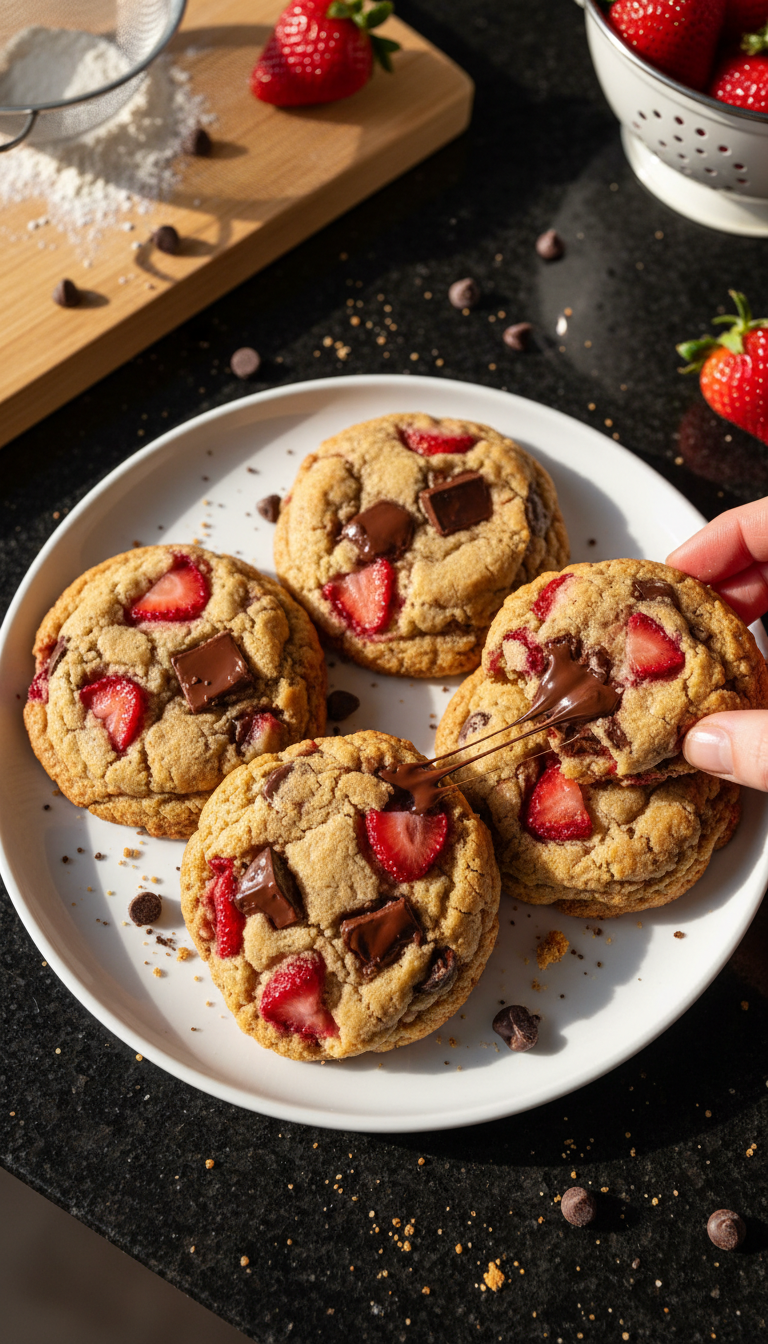 Strawberry Chocolate Chip Cookies