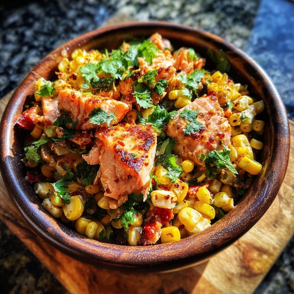 Southwestern Salmon Bowl with Corn