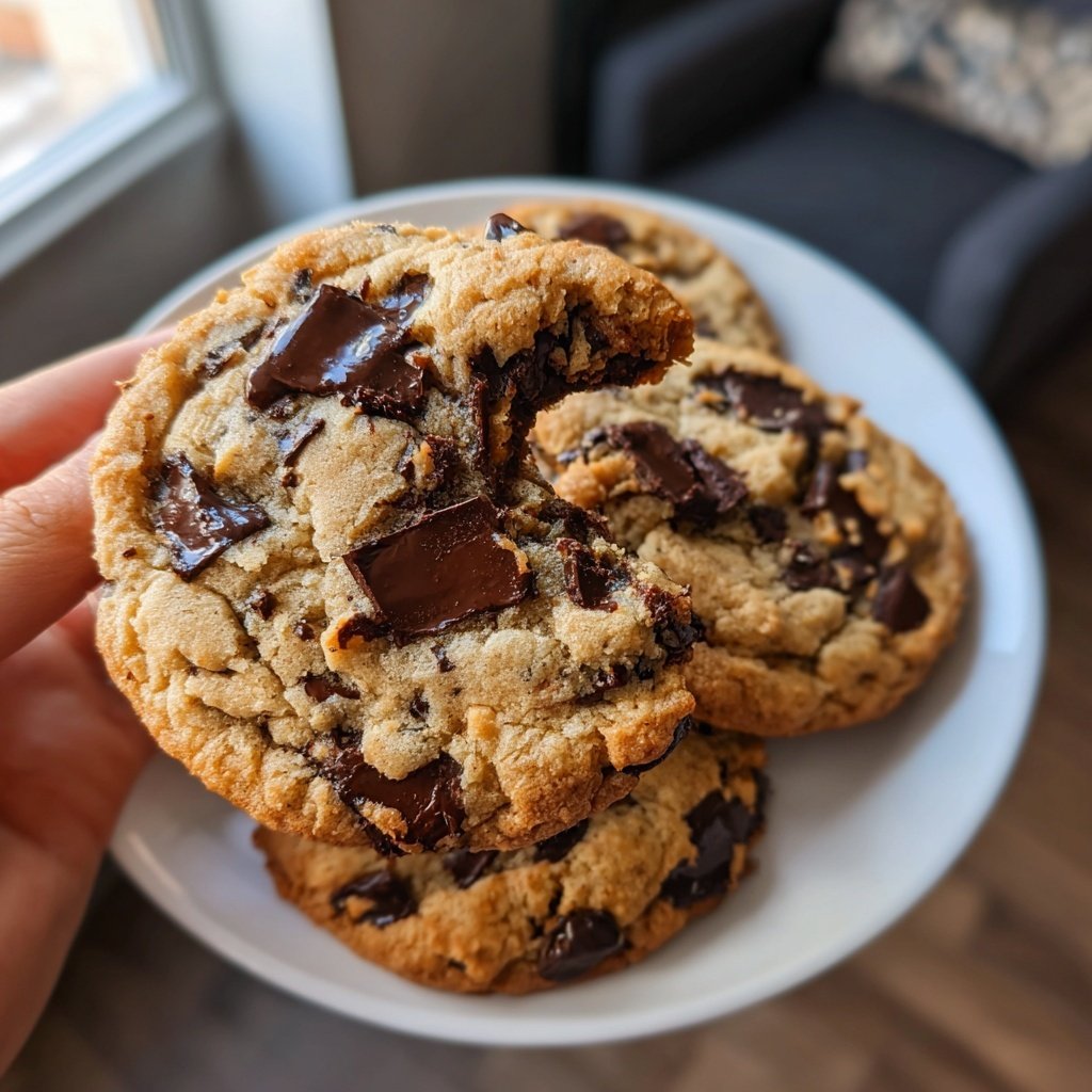 One-Bowl No-Chill Chocolate Chip Cookies​