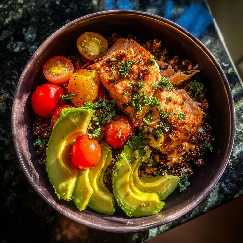 Warm Quinoa Salmon Power Bowl