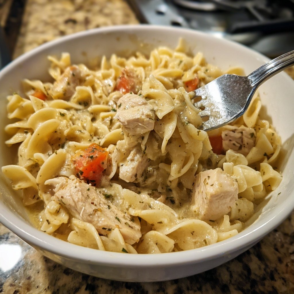 Slow Cooker Chicken and Noodles Comfort Dish