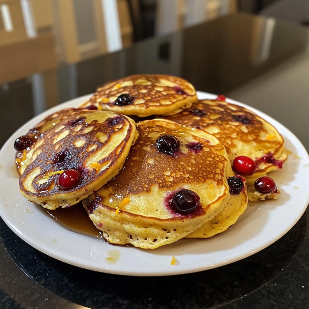 Fluffy Cranberry Orange Pancakes