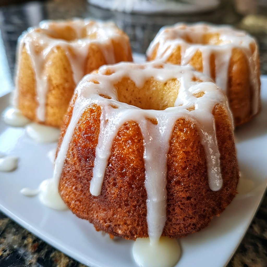 Mini Vanilla Bundt Cakes with Vanilla Glaze