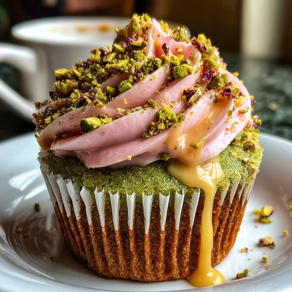 Pistachio Rose Cupcake Charm