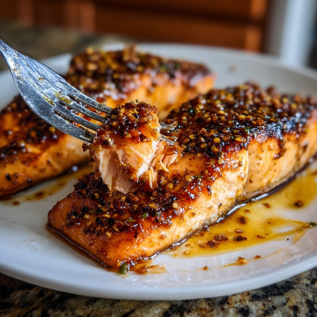 Maple Mustard Glazed Salmon Fillets