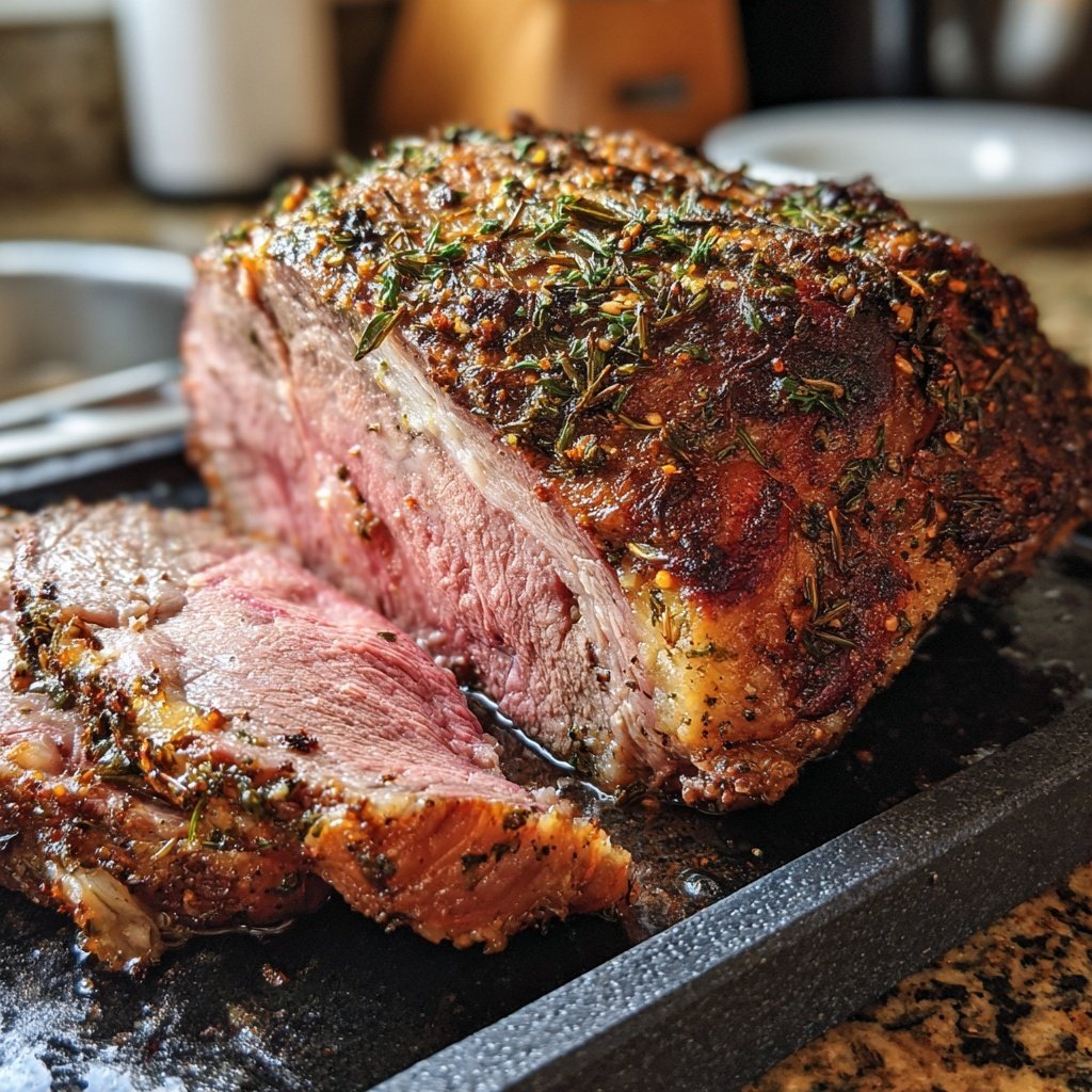 Prime Rib with Garlic Herb Crust