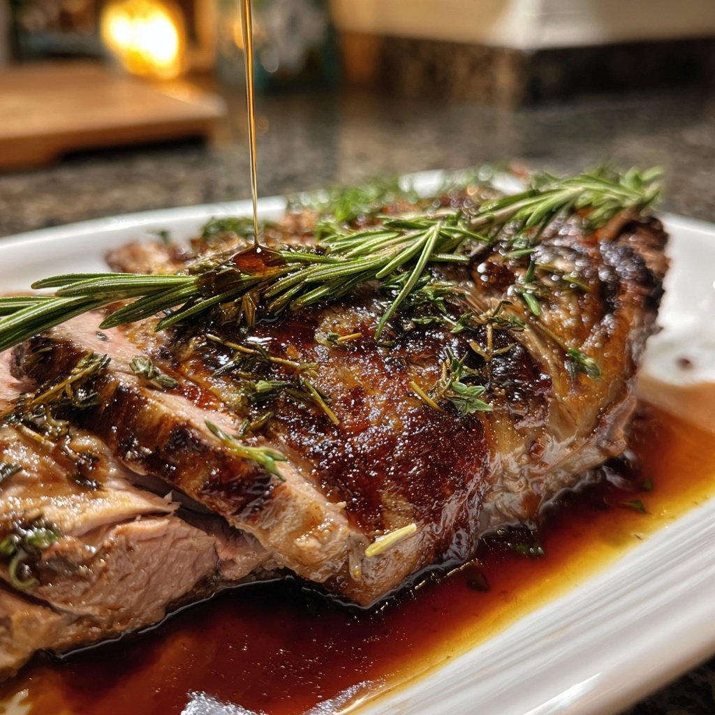 Roast Lamb with Rosemary Jus