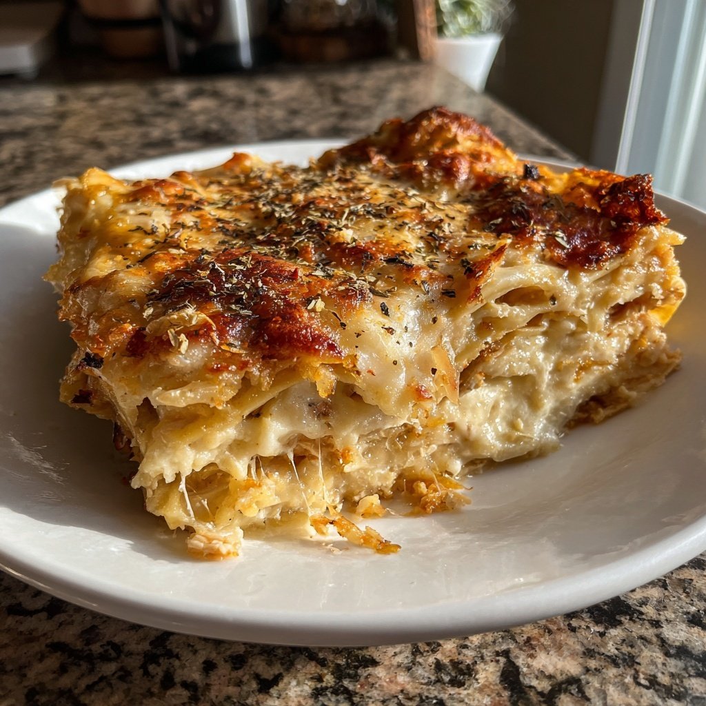 French Onion Chicken Lasagna Comfort