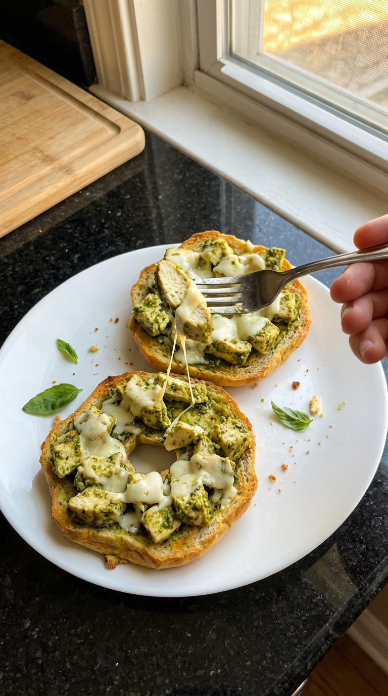 Pesto Chicken Protein Bagels