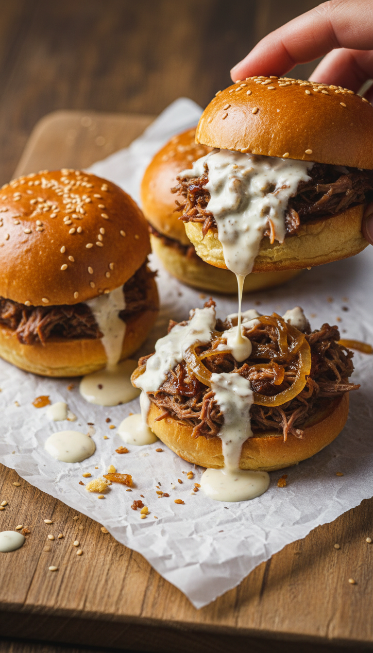 Bourbon Beef Sliders with Aioli