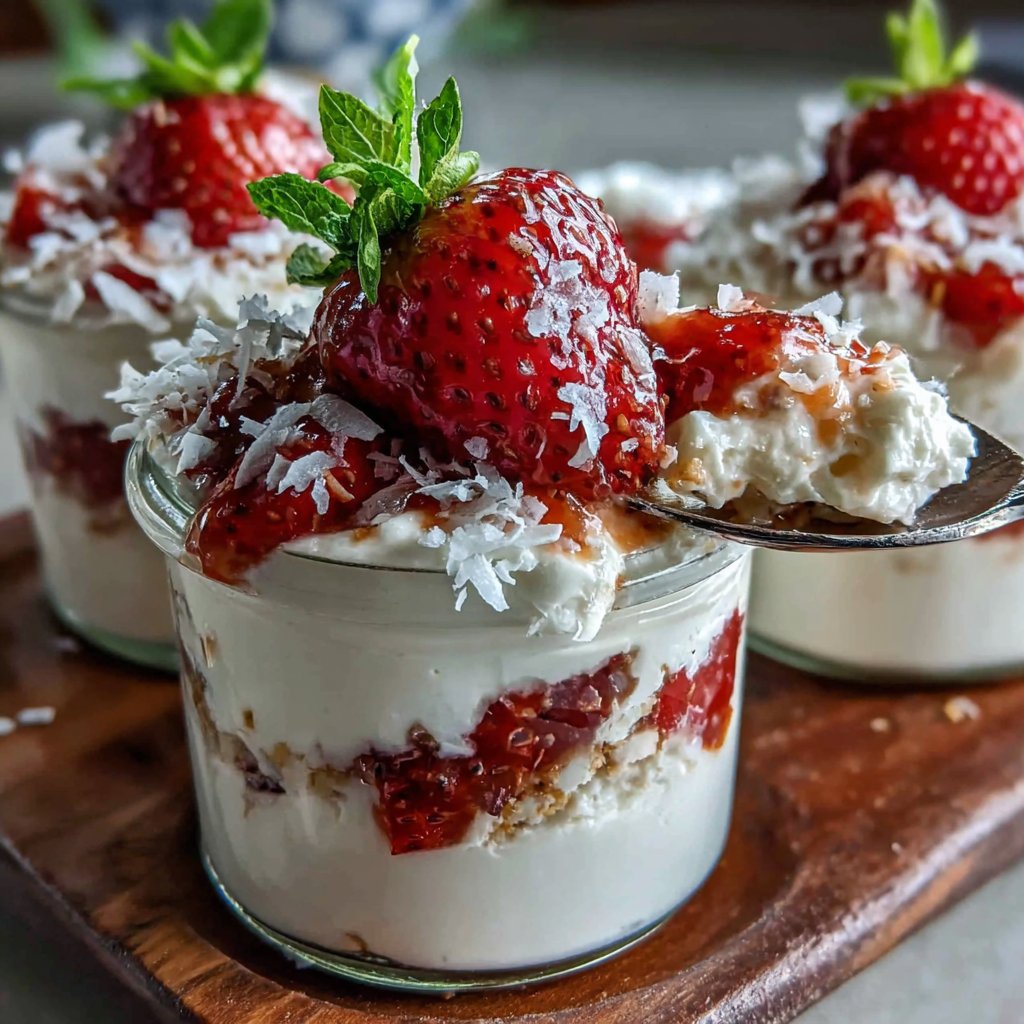 Strawberry Coconut Mousse Cups
