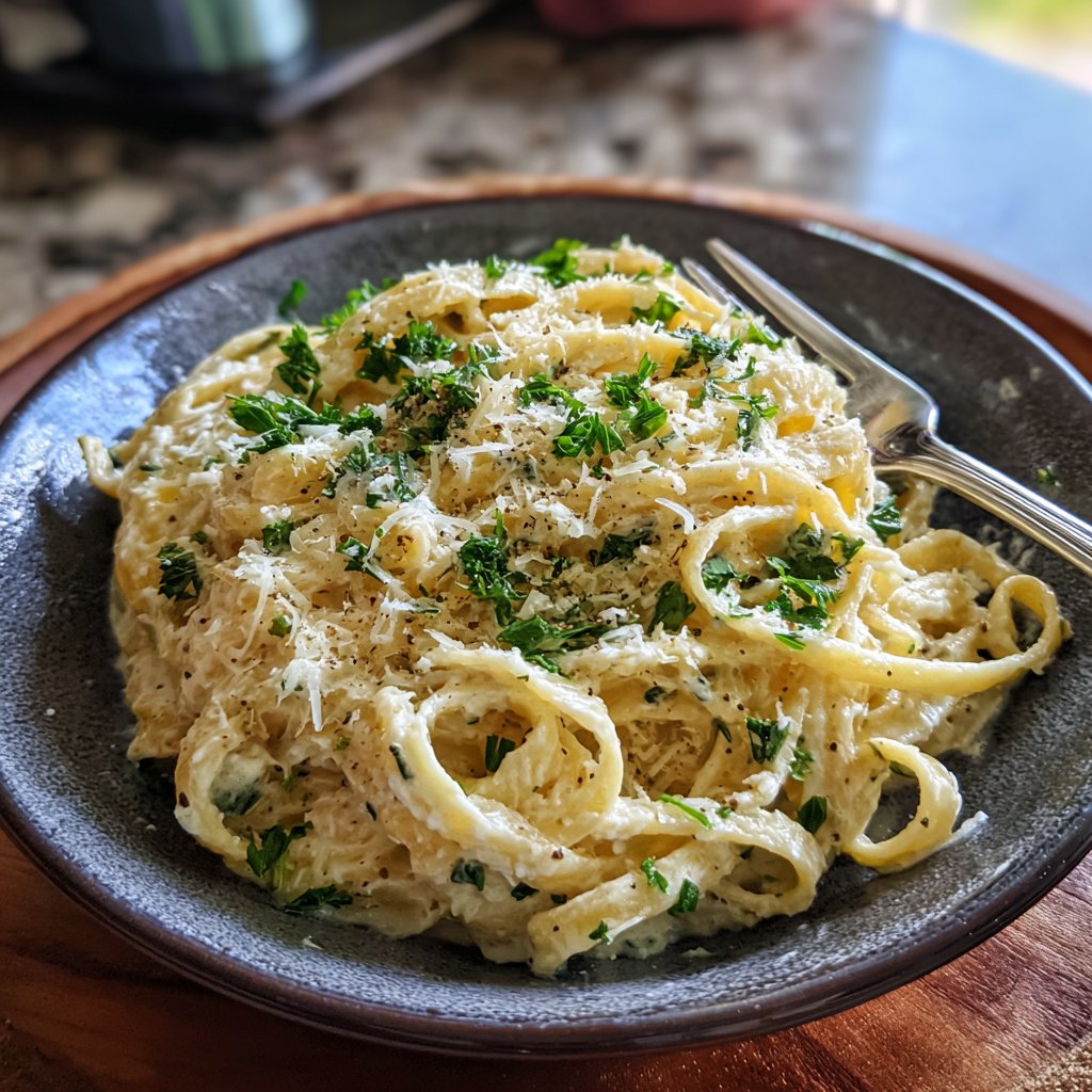 Cottage Cheese Alfredo Pasta