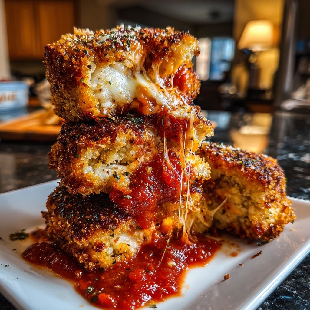 Crispy Chicken Parmesan Slider Stack