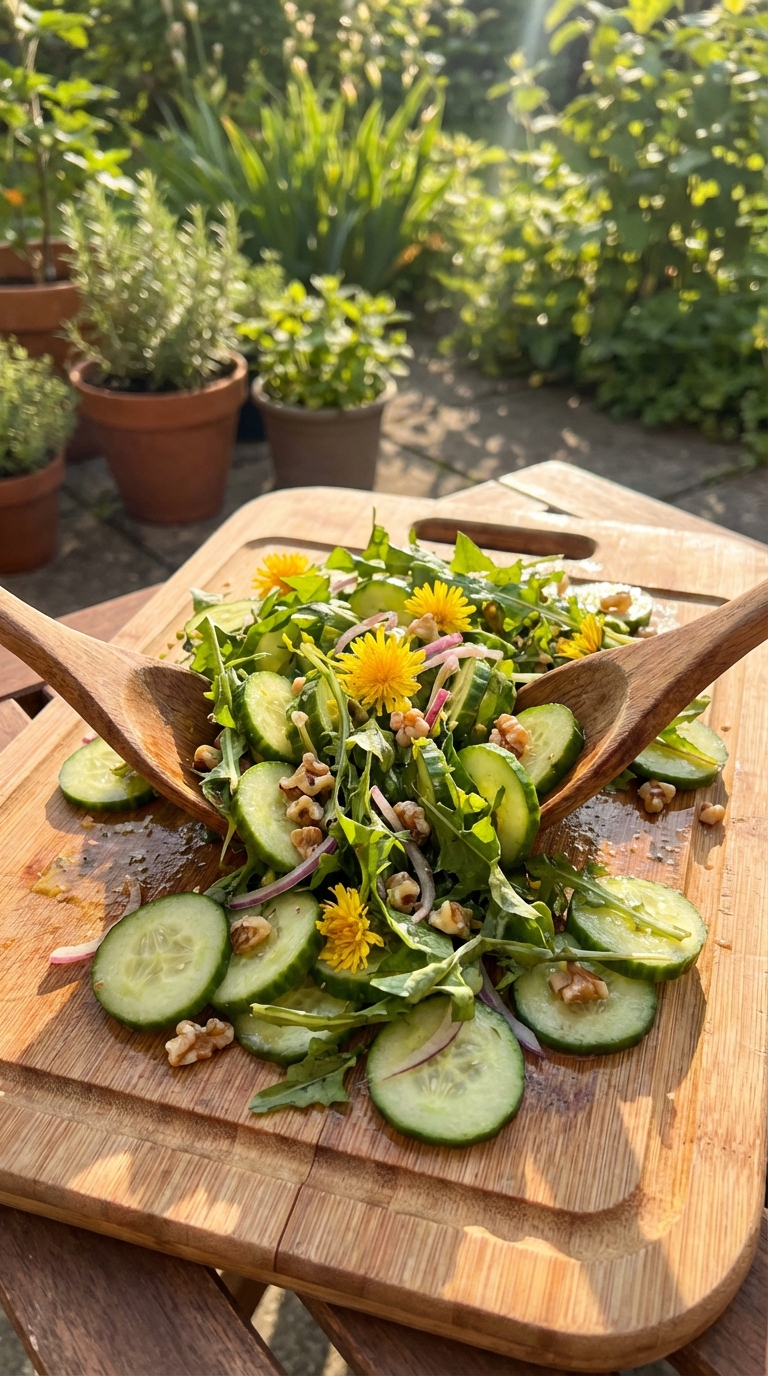 Cucumber Dandelion Salad Refreshment