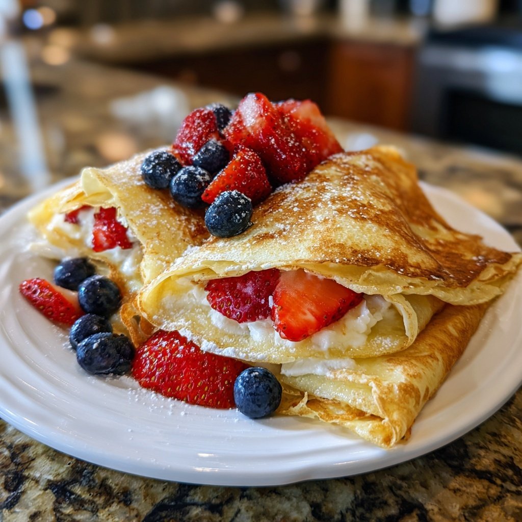 Cottage Cheese Crepes with Fresh Fruit