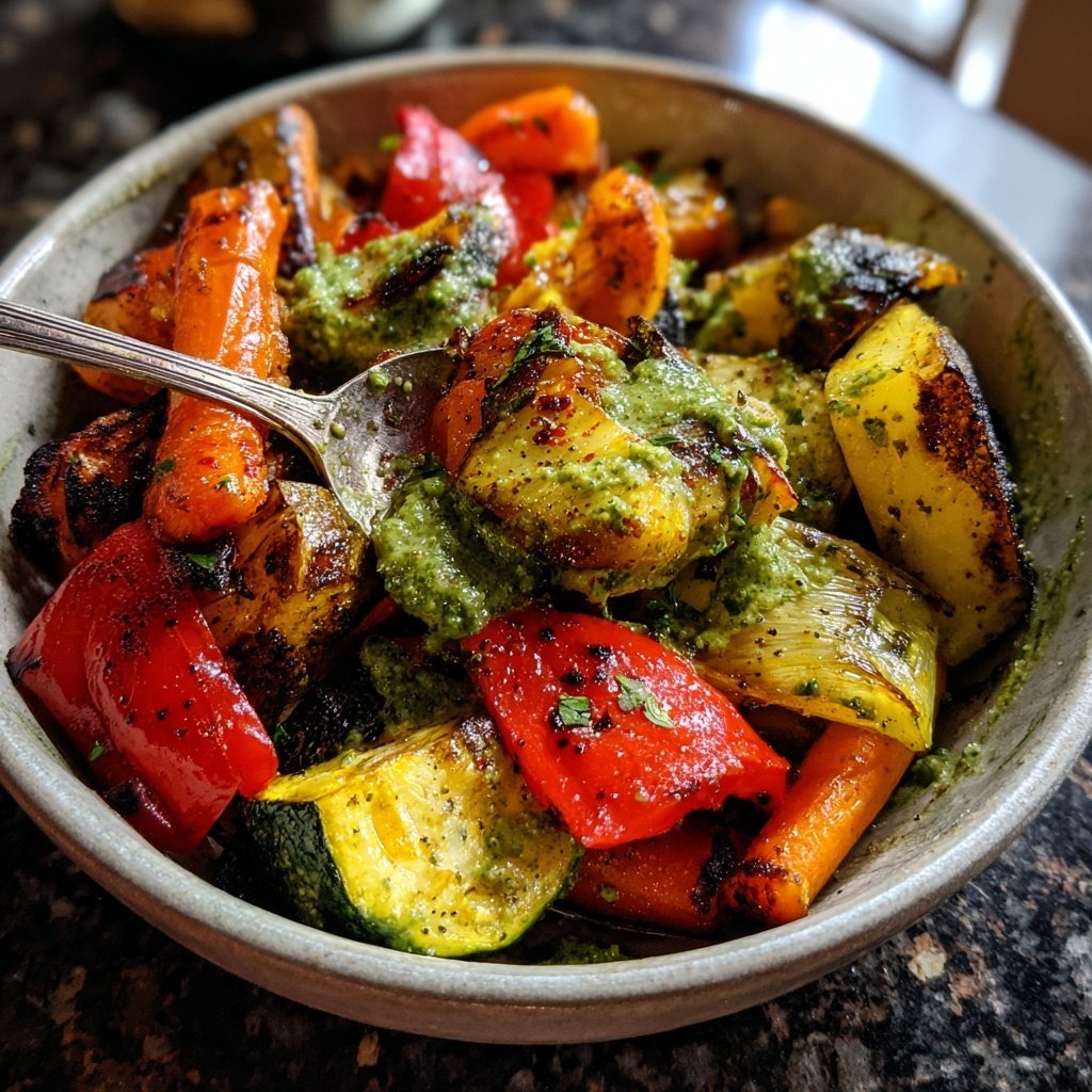 Roasted Vegetable Bowls with Green Tahini