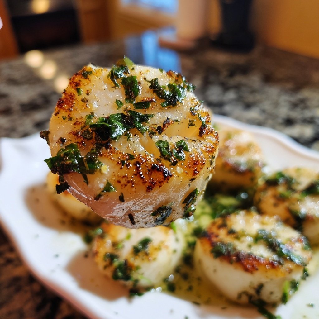 Scallops with Lemon Butter Garlic