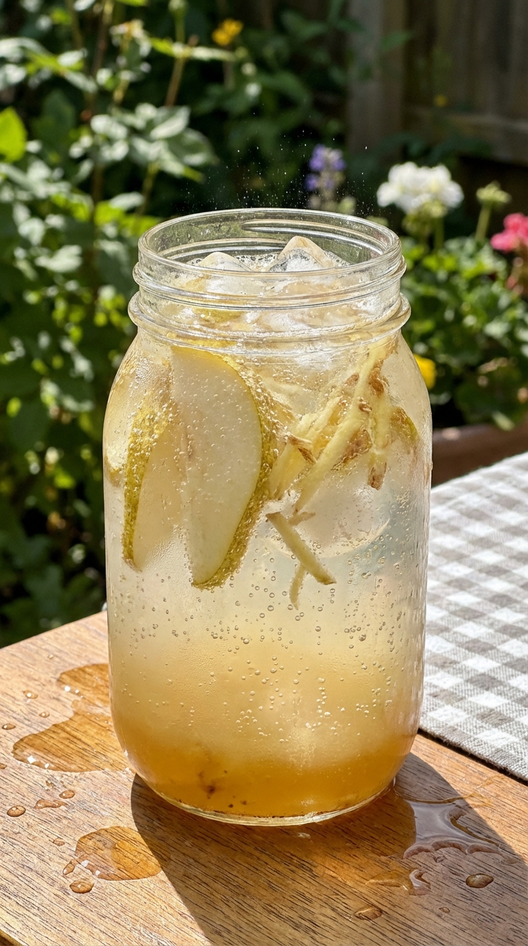 Refreshing Pear and Ginger Fizz