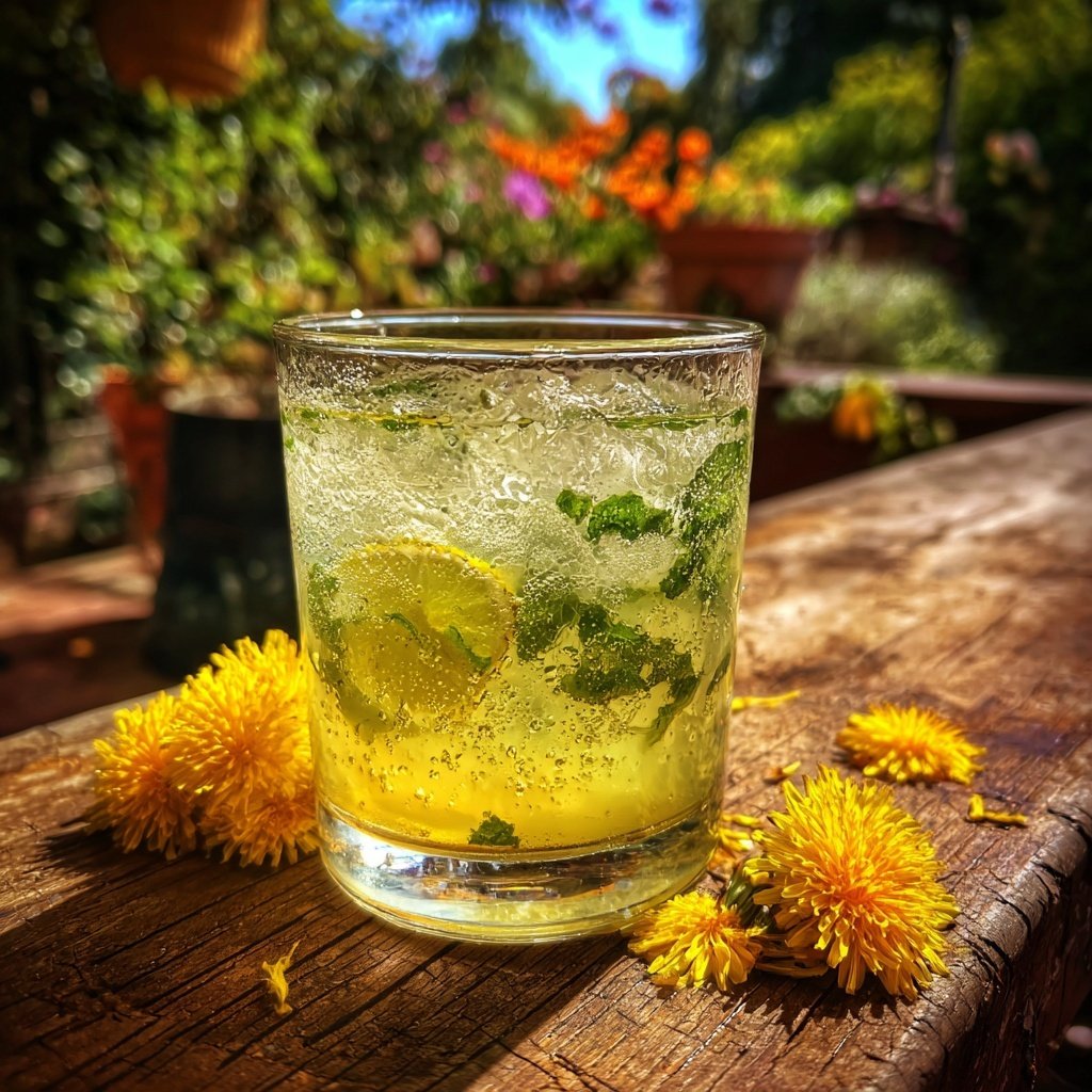 Refreshing Dandelion and Lime Aid